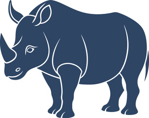 vector illustration of a rhino