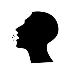 Person Coughing with Droplets Symbol Icon Graphic