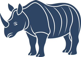 vector illustration of rhino