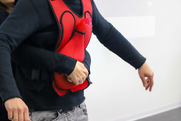 Heimlich manoveur. first aid course - company safety - cardiac massage - Basic Life Support