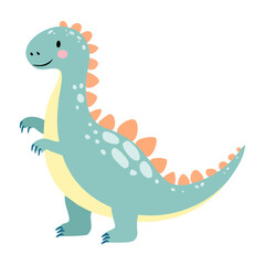 Obraz premium A cartoon dinosaur with a big smile on its face.