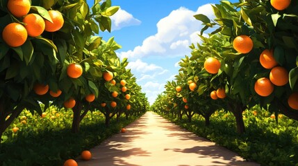 Oranges on the tree