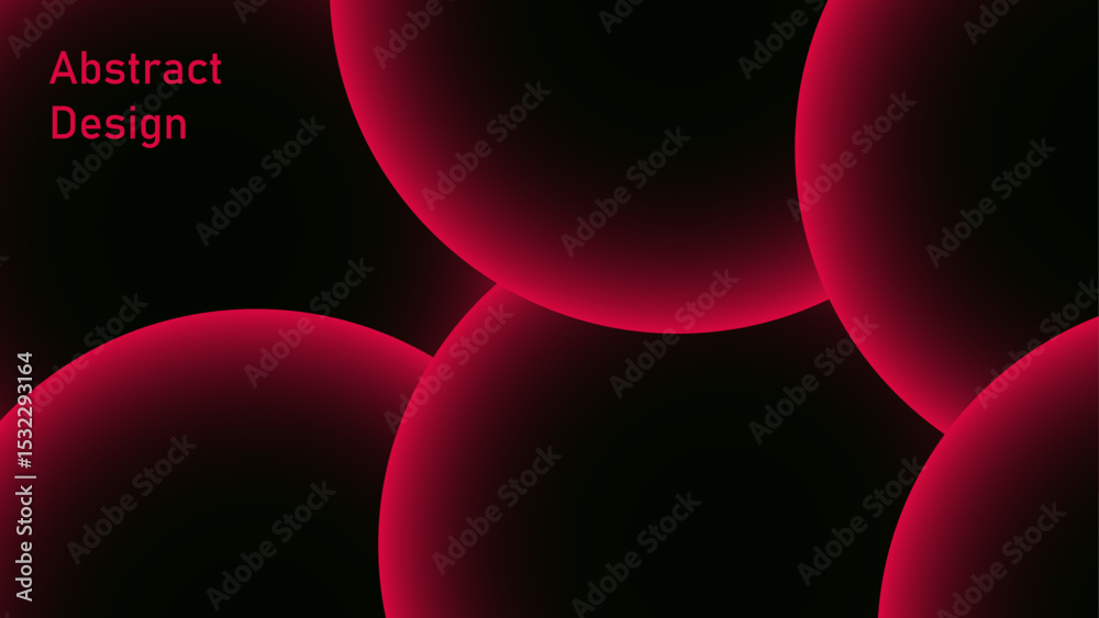 Fototapete Abstract Red background with Dynamic circle shapes composition with gradients. Geometric red geometric shapes for poster, certificate, presentation, landing page. Red circle lines glowing light 