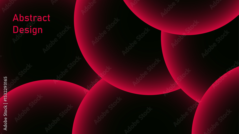 Aufkleber Abstract Red background with Dynamic circle shapes composition with gradients. Geometric red geometric shapes for poster, certificate, presentation, landing page. Red circle lines glowing light 