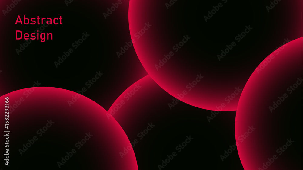 Poster Abstract Red background with Dynamic circle shapes composition with gradients. Geometric red geometric shapes for poster, certificate, presentation, landing page. Red circle lines glowing light 