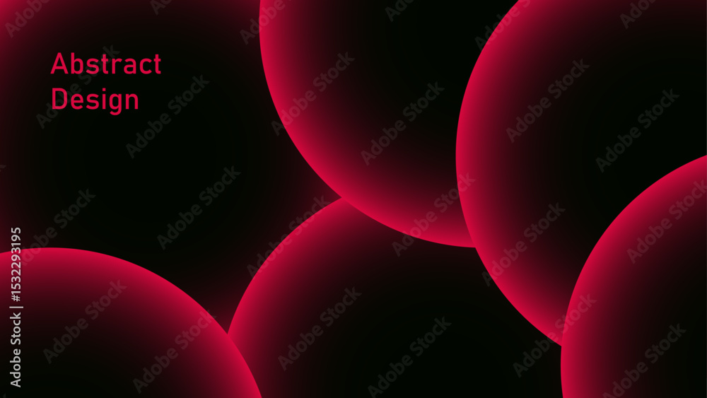 Aufkleber Abstract Red background with Dynamic circle shapes composition with gradients. Geometric red geometric shapes for poster, certificate, presentation, landing page. Red circle lines glowing light 