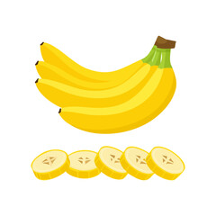 Bananas fruits vector template
