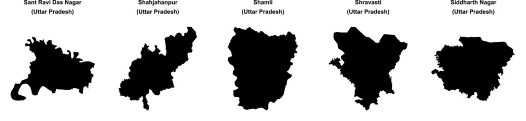 Sant Ravi Das Nagar, Shahjahanpur, Shamli, Shravasti, Siddharth Nagar outline maps