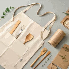 beige-linen-apron-with-wooden-utensils-and-paper