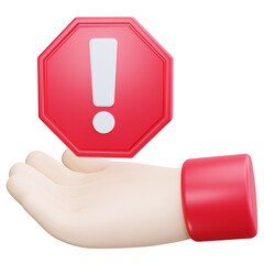 Hand Holding Warning