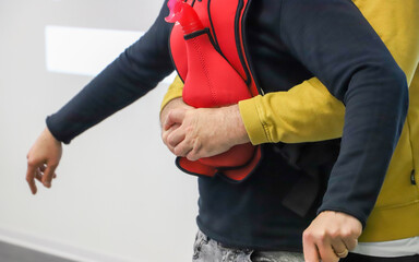 Heimlich manoveur. first aid course - company safety - cardiac massage - Basic Life Support