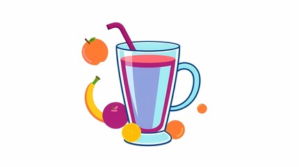 Refreshing Fruit Smoothie A Delicious Blend of Banana, Orange, and Plum