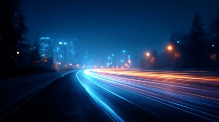 Obraz premium Night City Lights and Motion Blur