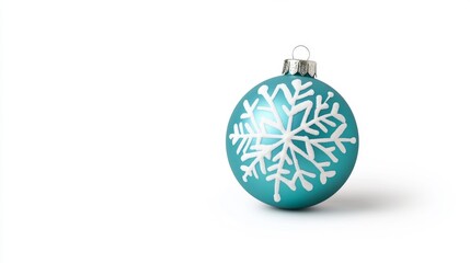 Decorative Christmas Ornament with Snowflake Patterns on White Background, Holiday Spirit, Festive Decor, Seasonal Elegance