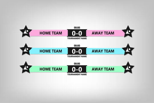 multicolored sports banners vector design template for game score