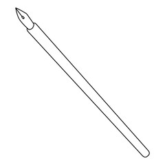 Coloring page with contour drawing of a classic vintage fountain pen with a nib. For entertaining kids, back to school or education black and white design, DIY, educational concept, classroom decor.