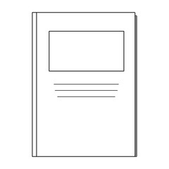 Coloring page with contour drawing illustration with school notebook. For entertaining kids, back to school or education black and white design, DIY craft, educational concept, and classroom decor.