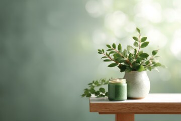 Calm and Serene Still Life with Plants and Candles