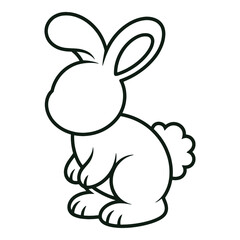 Cute Cartoon Bunny Line Art Illustration Adorable Rabbit Drawing for Coloring Book