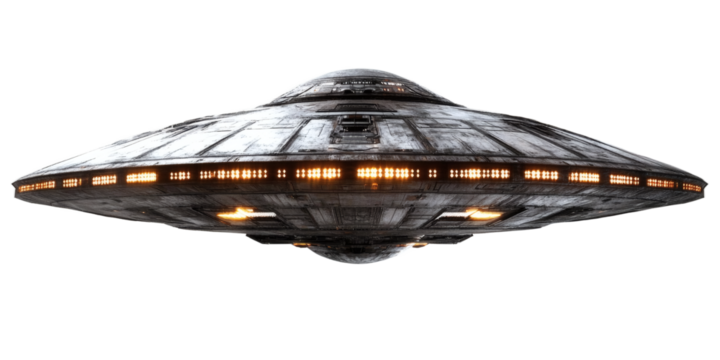 [Transparent Background PNG]Mysterious Flying Saucer in the Sky