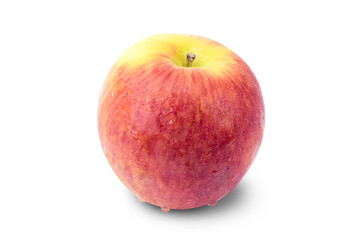 red apple isolated on white, Fresh ripe red apple with drop isolated on white background close up clipping path stack