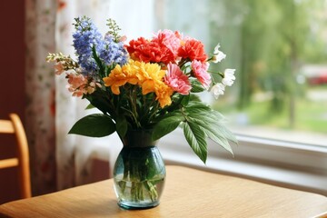 Colorful Flower Bouquet in a Vase