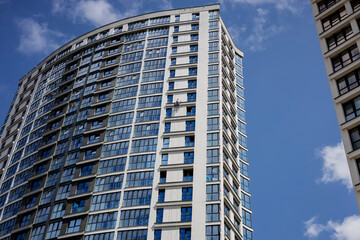 man window cleaner washes the facade