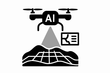 Silhouette of robotic handcomputer cloud, vector and vector illustraction