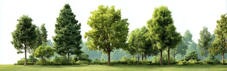 Obraz premium A Beautiful Landscape with Trees on a Meadow