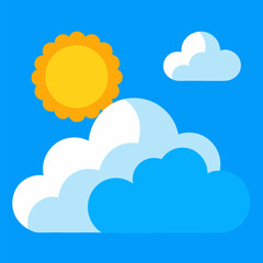 Blue sky and clouds landscape vector background.