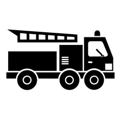 Fototapeta premium Toy fire truck illustration. Classic red toy fire truck with ladder. Playful design of fire truck perfect for children's books illustrations or educational materials.