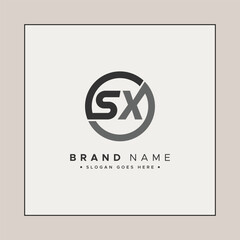 Obraz premium SX Vector Logo Template - Simple Icon for Initial Letter S and X Monogram