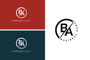 Naklejka premium Initial BA Vector Logo - Elegant Monogram Template for letter B and A for your Business