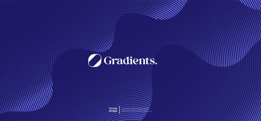 Wavy linear pattern with gradient colors. Vector presentation template. 