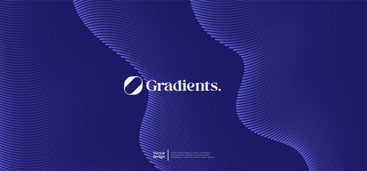 Wavy linear pattern with gradient colors. Vector presentation template. 