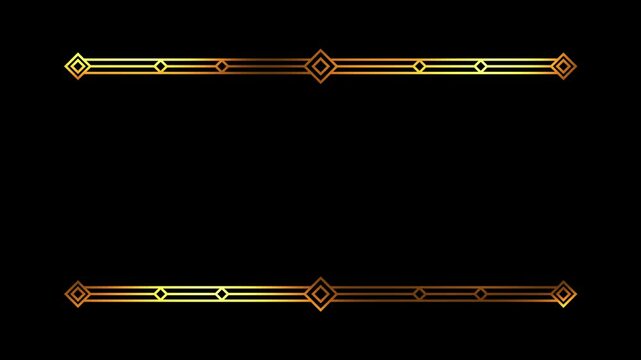 Shiny Gold Ornamental Frame on Black Background &ndash; 4K Luxury Vintage Border