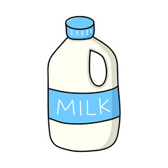Illustration of milk in a plastic jug