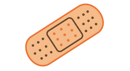 Isolated Adhesive Bandage Illustration with Detailed Design and Color Scheme