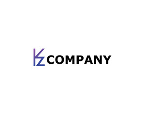 Logo Letter Initial K Z For your Company Simple Vector