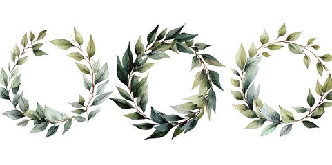 The laurel wreath set is available as a transparent png element. Elegant Olive Wreath for Decorative Design