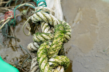 A rope is tied in a knot