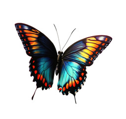 [Transparent Background PNG]A Vibrant Butterfly with Colorful Wings