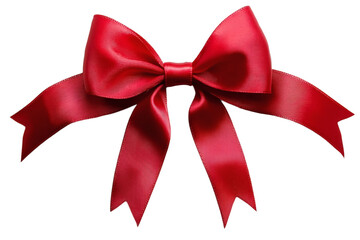 [Transparent Background PNG]Elegant Red Satin Ribbon Bow Decoration