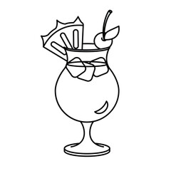 Drink Cocktail Line Vector