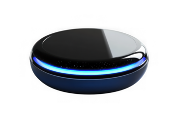 Sleek smart home device with blue led accent modern technology gadget innovation electronics isolated on transparent background