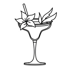 Drink Cocktail Line Vector