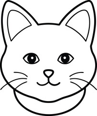 british shorthair head icon line art vector illustration on transparent background