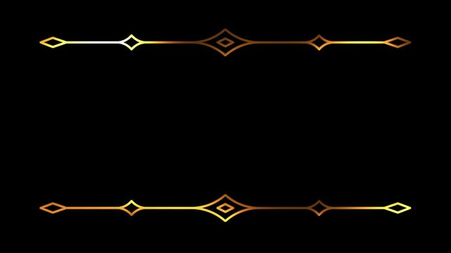 Shiny Gold Ornamental Frame on Black Background &ndash; 4K Luxury Vintage Border