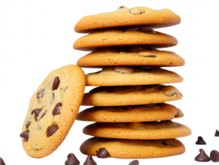 Delicious Chocolate Chip Cookies Stack A Tempting Treat for Snack Time and Festive Occasions