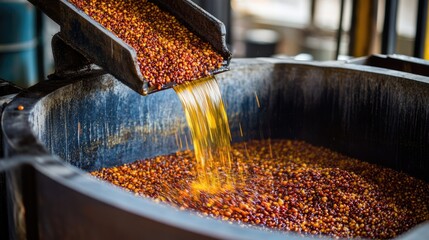 Palm oil extraction process with seeds, pulp, and oil